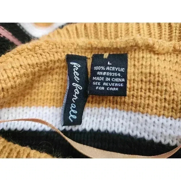 Free For All Womens Size Large Burnt Orange Knit Pullover Sweater Cropped - Picture 4 of 6